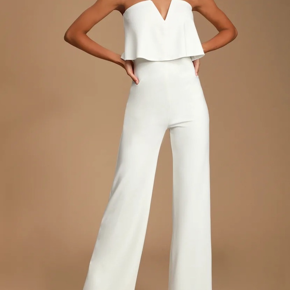 Power of Love white strapless jumpsuit!